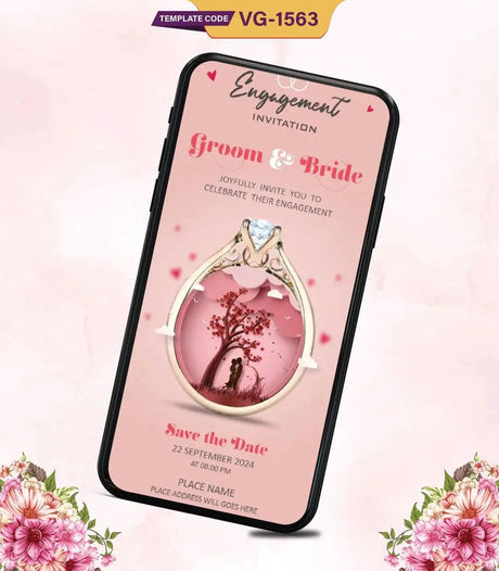 Romantic Engagement Save The Date Invitation