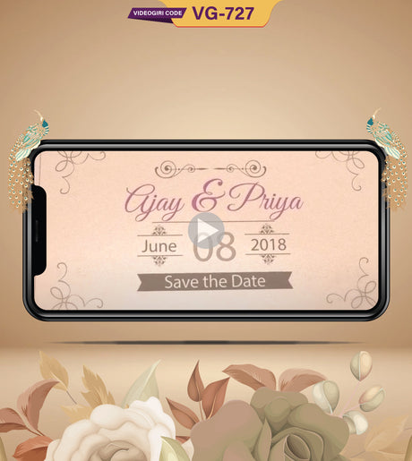 Romantic Wedding Invitation Video | Save the date video | VG-727