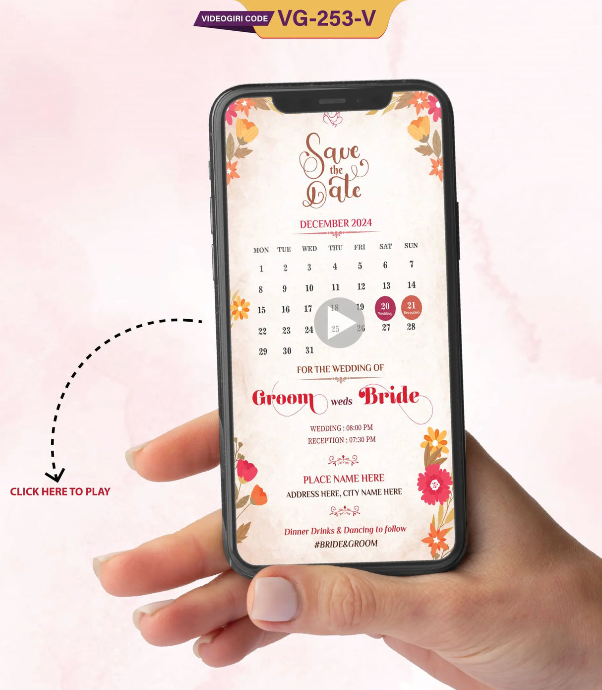 Rose Calendar Save The Date Video | VG-253