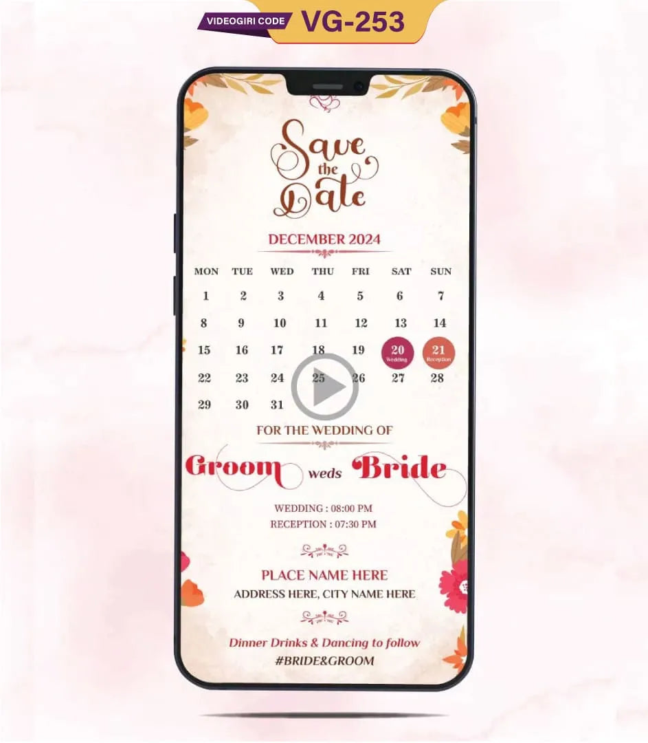 Rose Calendar Save The Date Video | VG-253