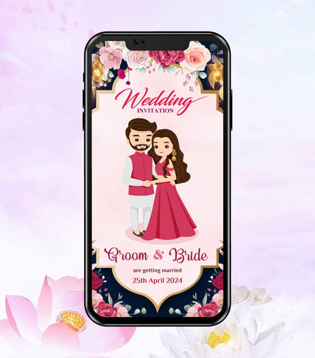 Rose Flower Wedding Invitation Card