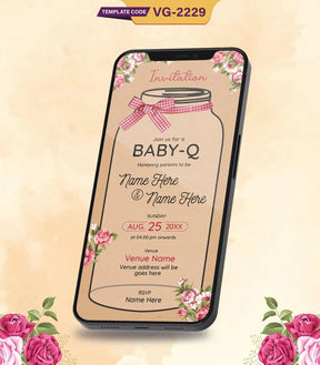 Rustic Baby-Q Invitation