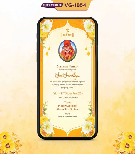 Sai Bhajan Sandhya Invitation | VG-1854