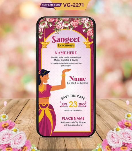 Sangeet Ceremony E-Invitations | VG-2271