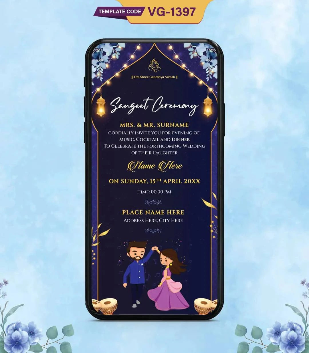 Sangeet Ceremony Invitation 