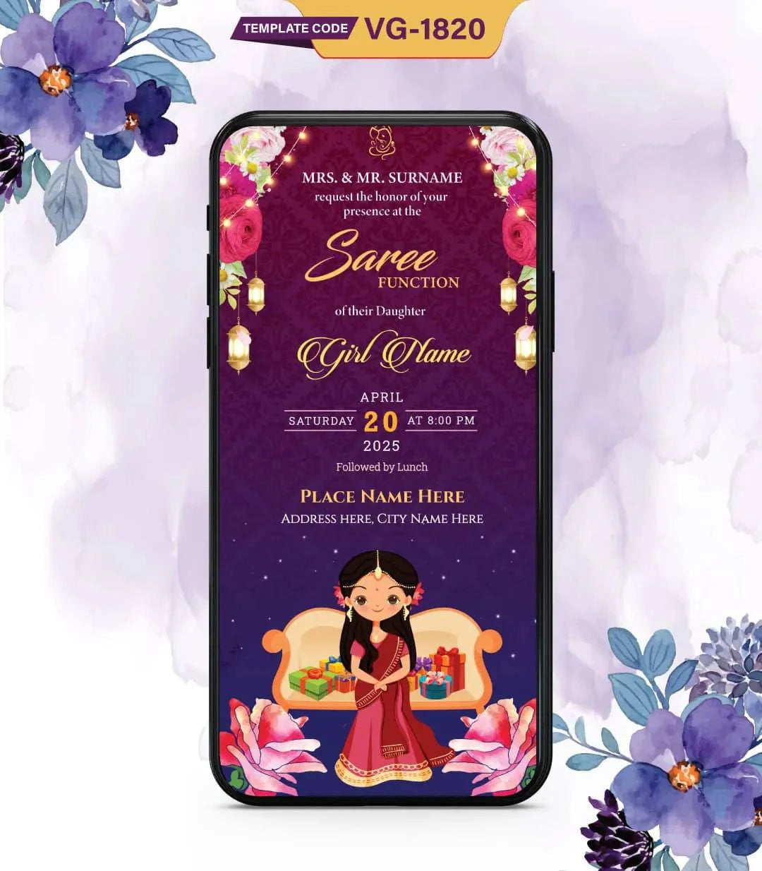 Saree Function Invitation