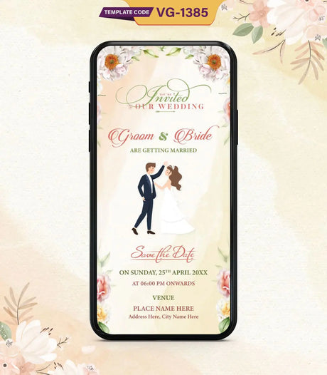 Save The Date Wedding Invitation Card | VG-1385