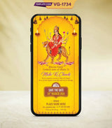 Save the Date Mata Ki Chowki Invitation Card