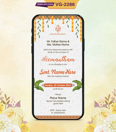 Seemantham Invitation | VG-2286