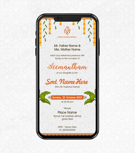 Seemantham Invitation 