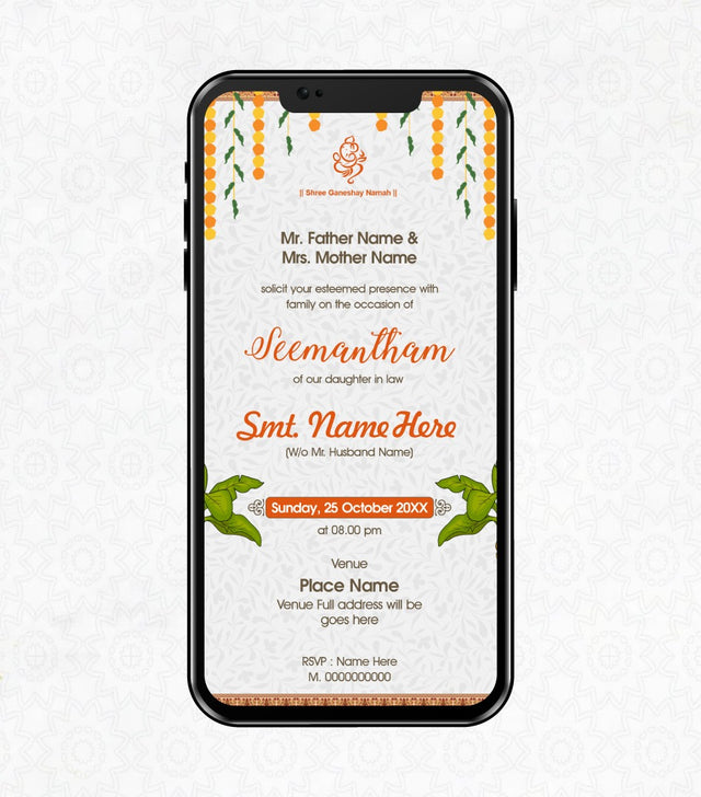 Seemantham Invitation 