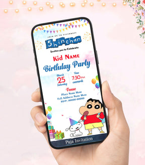Shinchan Birthday Invitation Card