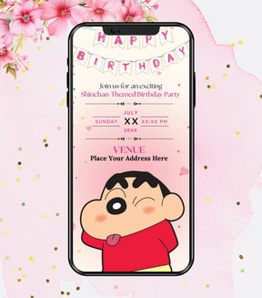 Shinchan Birthday Invitation Card 