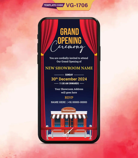 Showroom Grand Opening Invitation Card | VG-1706