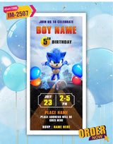 Sonic Birthday Party Invitation