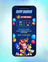 Sonic The Hedgehog Birthday Invitation