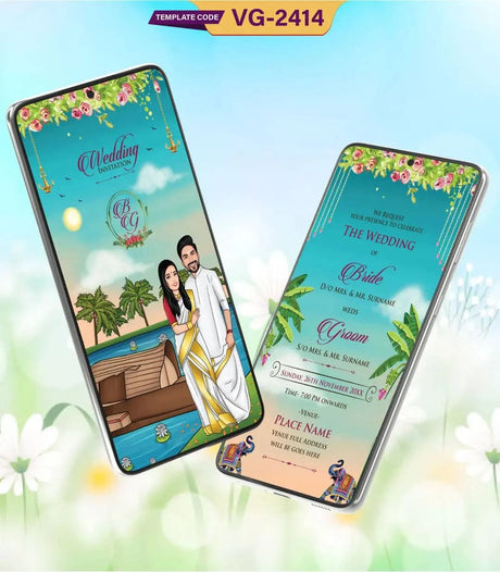 South Indian Caricature Wedding Templates