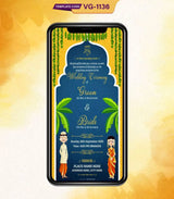 South Indian Cartoon Wedding Invitation Card