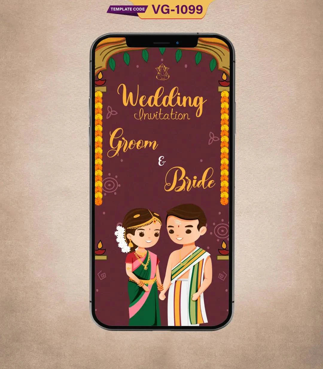 South Indian Wedding Card