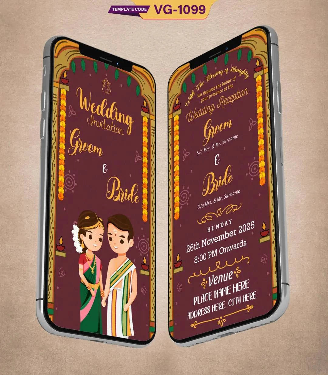 South Indian Wedding Card