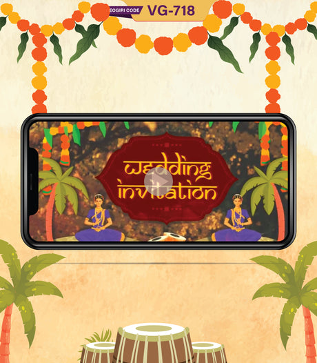 South Indian Style Wedding Invitation Traditional Kerala Wedding Invite