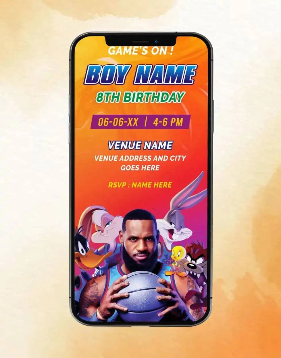 Space Jam A New Legacy Birthday Invitation