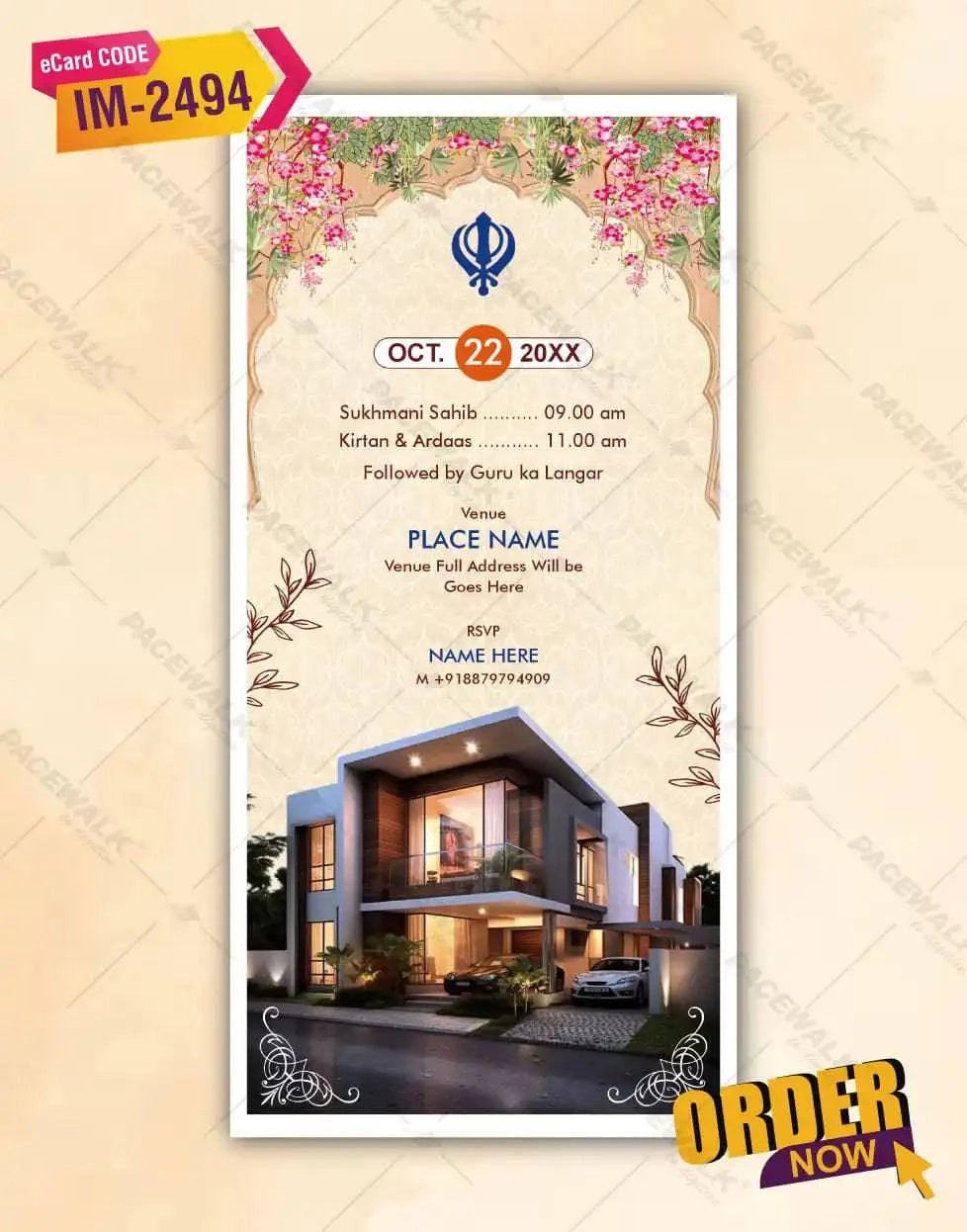 Sri Sukhmani Sahib Path & Housewarming Invitation 