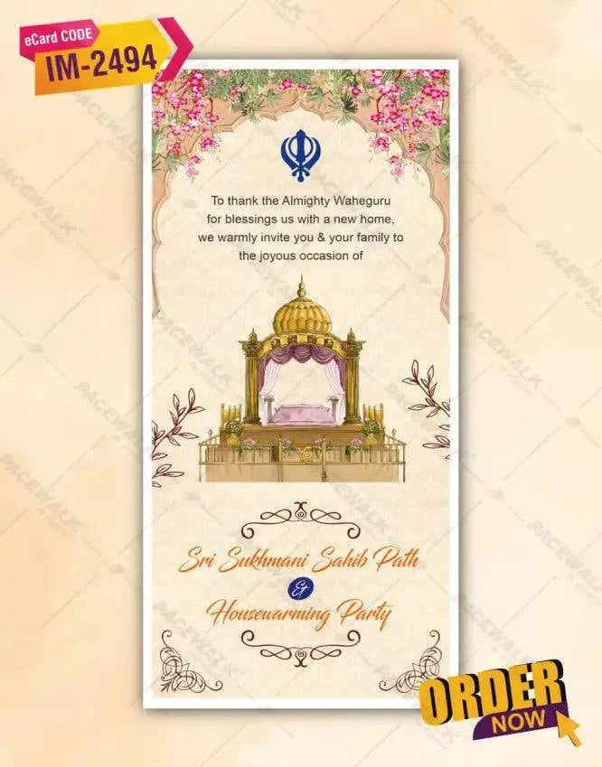 Sri Sukhmani Sahib Path & Housewarming Invitation 