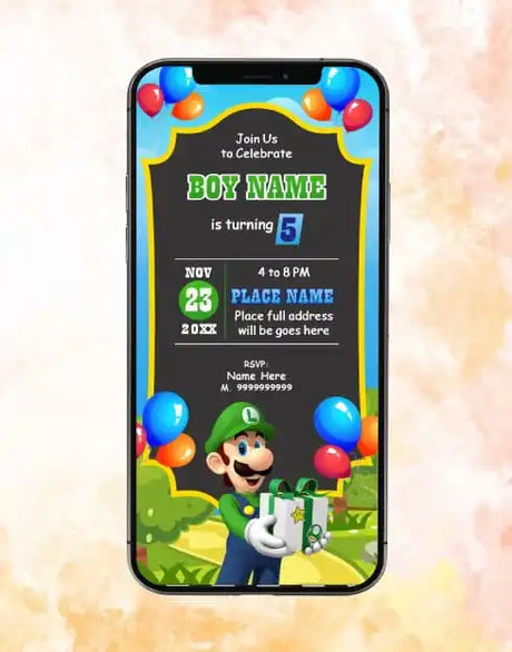 Super Mario Birthday Invitation