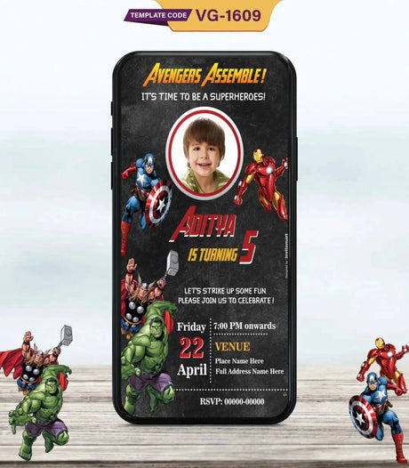Superhero-Themed Birthday Invitation