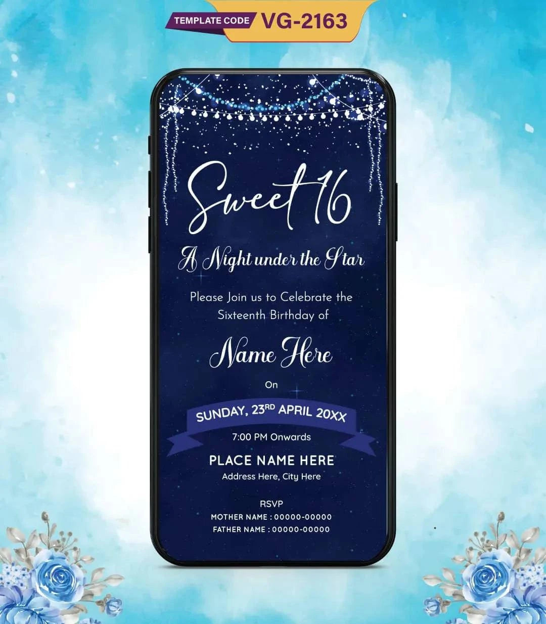 Sweet 16 Invitation Card