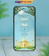 Taj Mahal Wedding Invitation Card | VG-2360