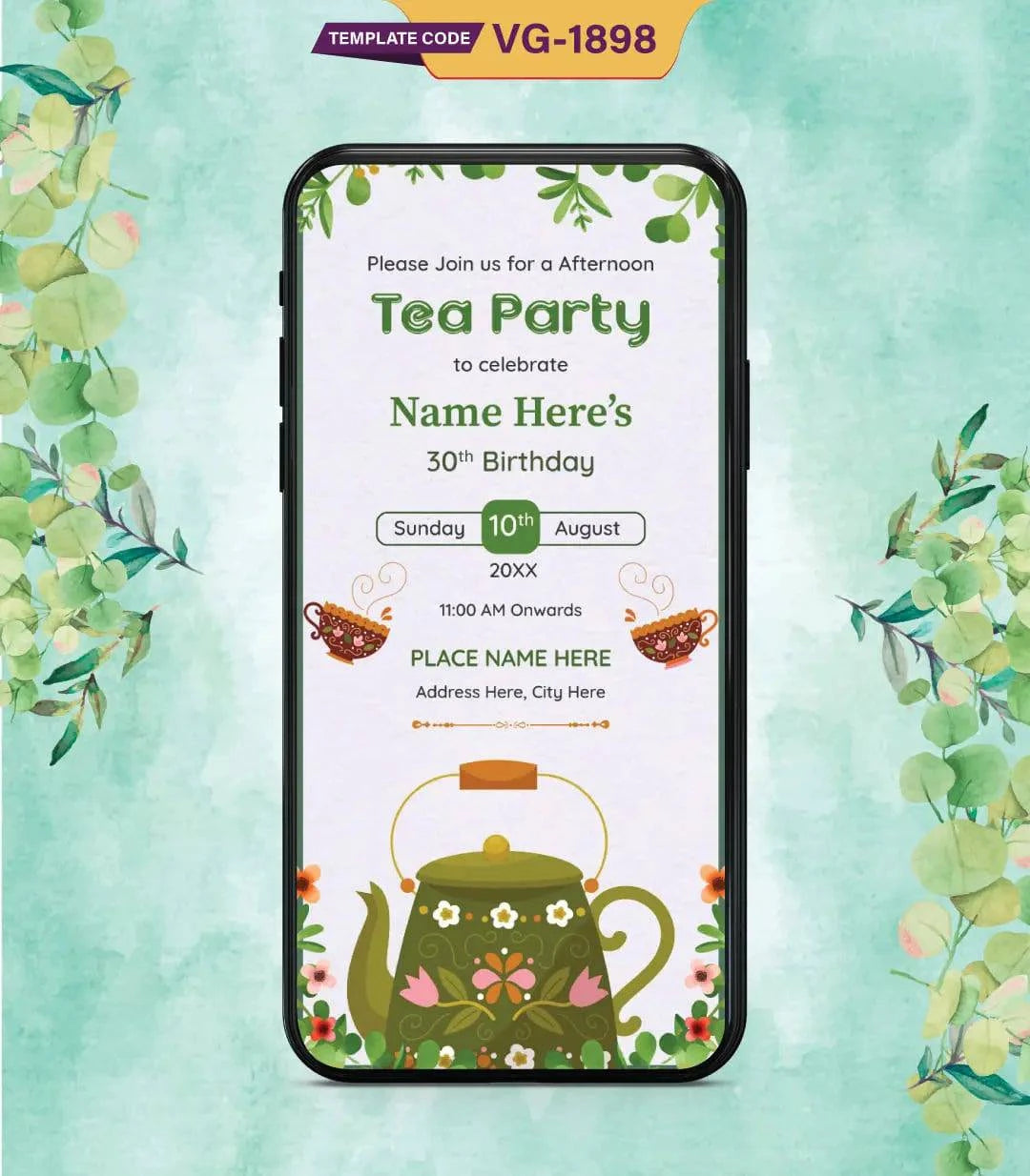 Tea Party Invitation Card