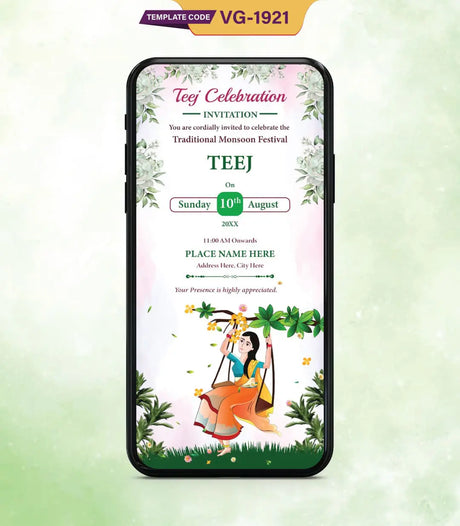 Teej Celebration Invitation | VG-1921