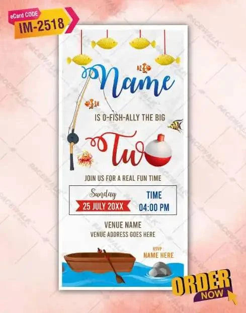 The Big One Fishing Birthday Invitations