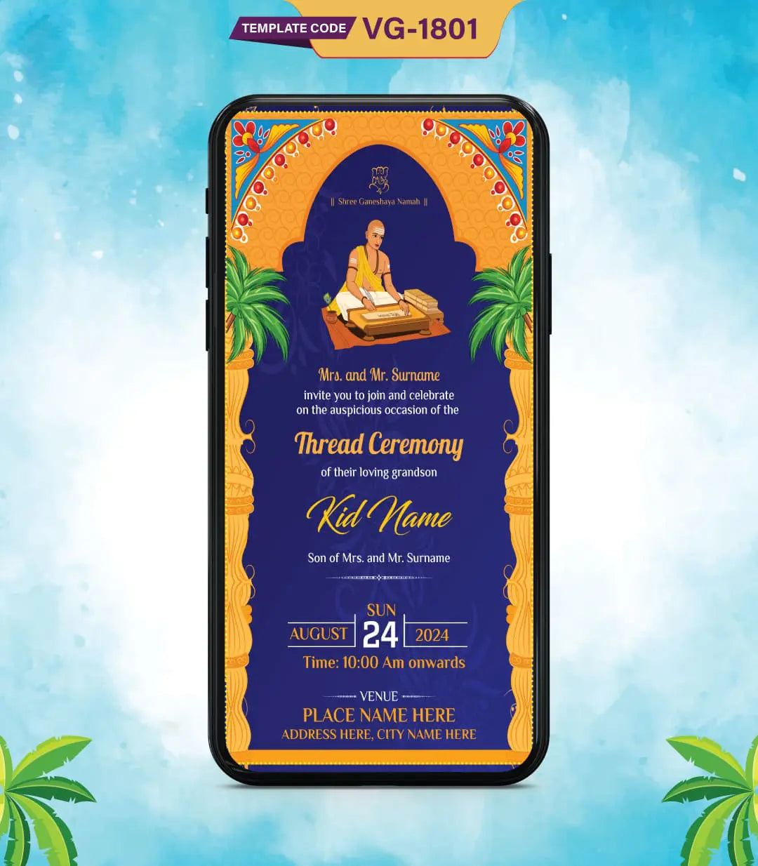 Thread Ceremony Invitation Templates