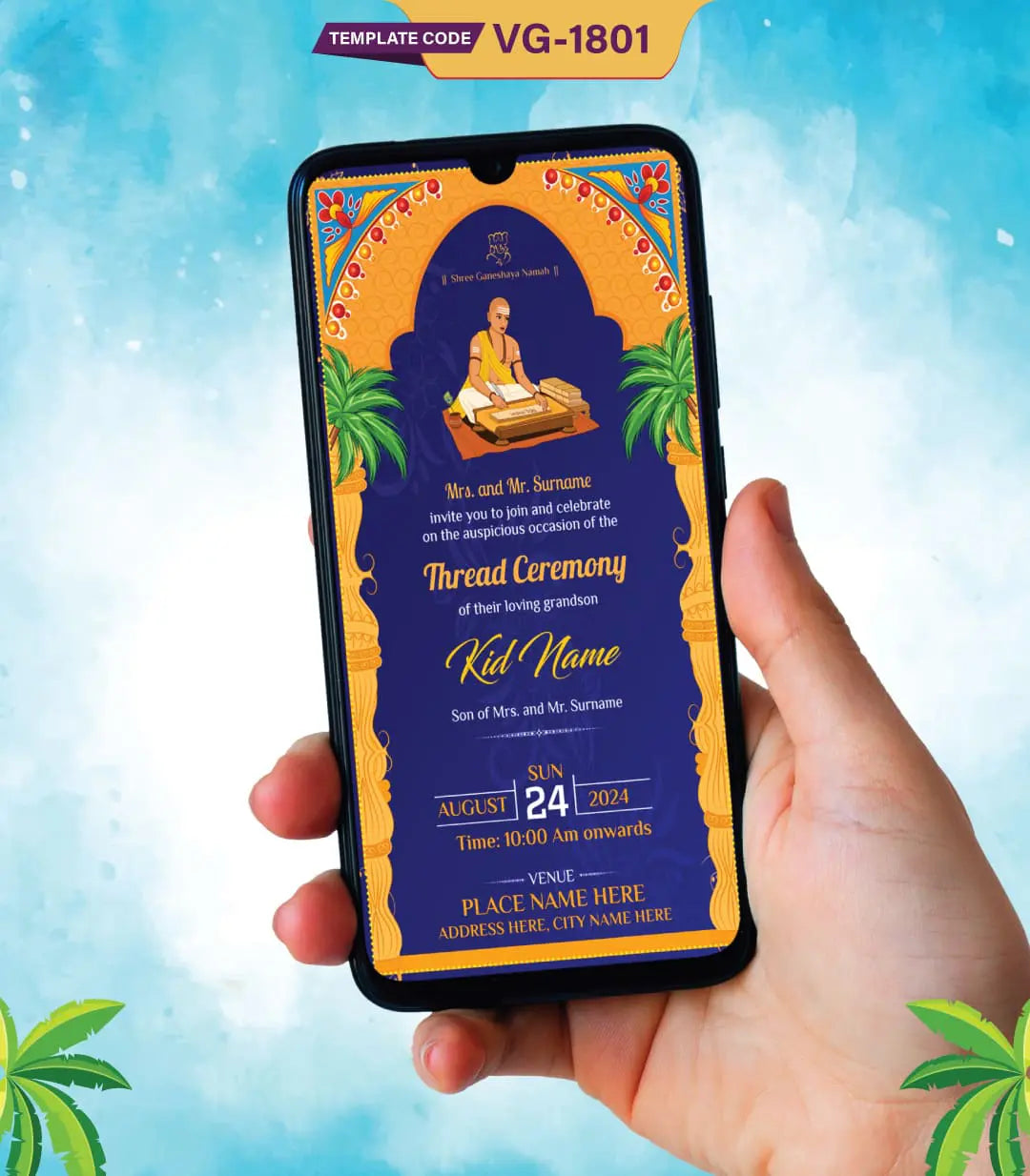 Thread Ceremony Invitation Card Ideas