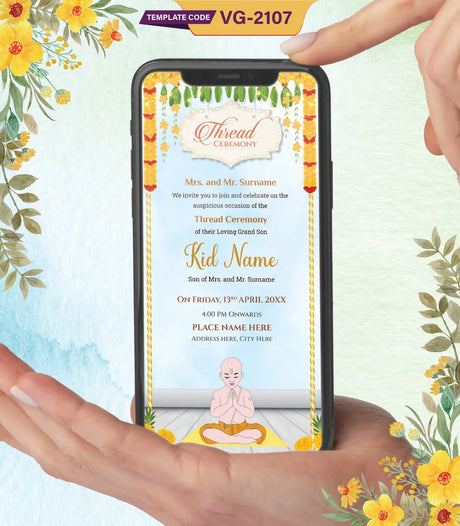 Thread Ceremony Invite Card 