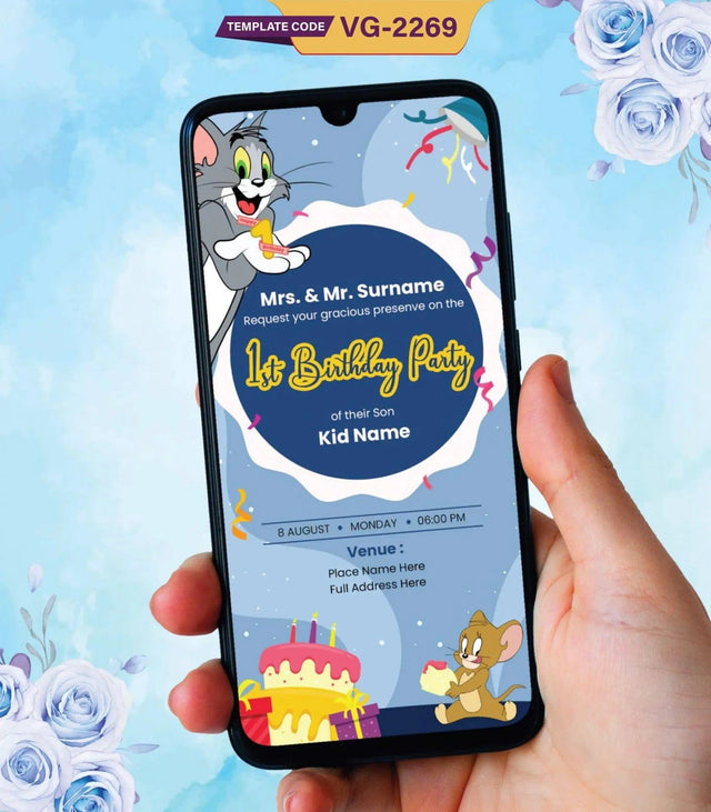 Tom And Jerry Birthday Party Invitation 