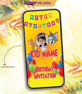 Tom & Jerry Theme Birthday Invitation Video