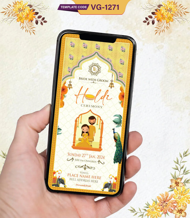 Traditional Haldi Ceremony Invitation Card 