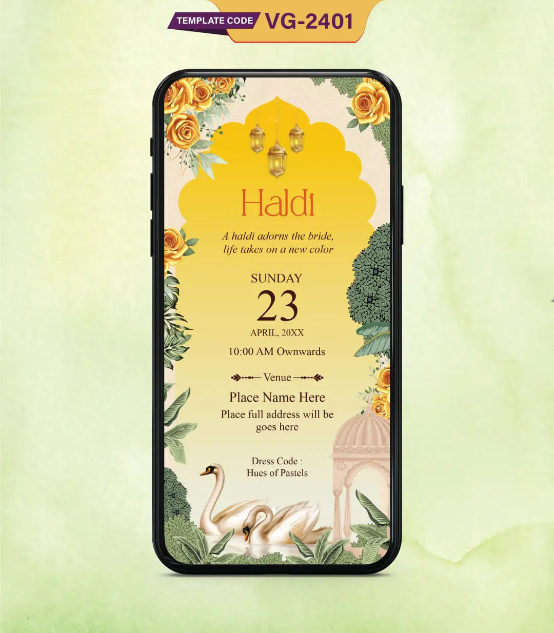 Traditional Indian Wedding Invitation PDF | VG-2401