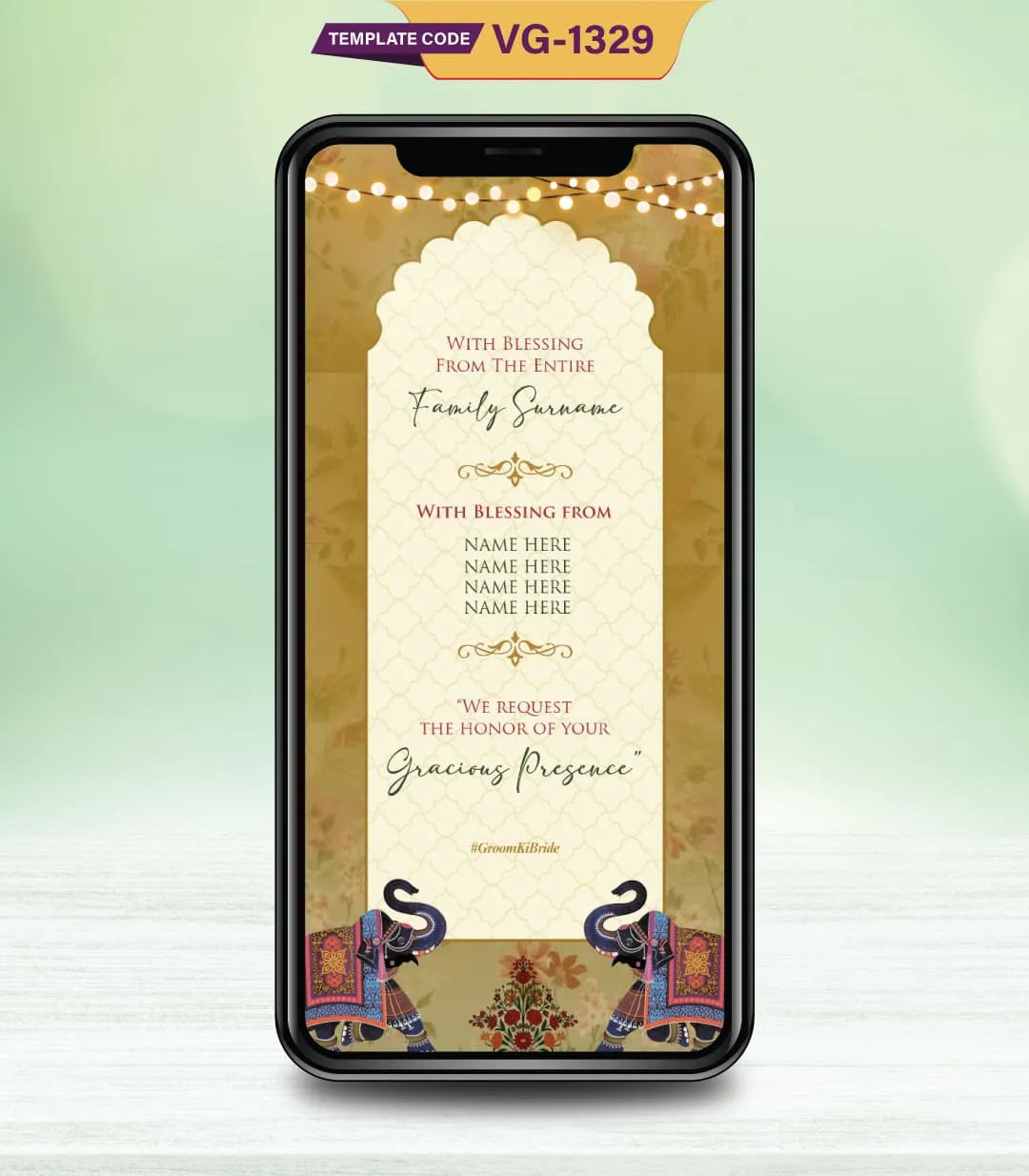 Traditional Punjabi Wedding Invitation Card | VG-1329