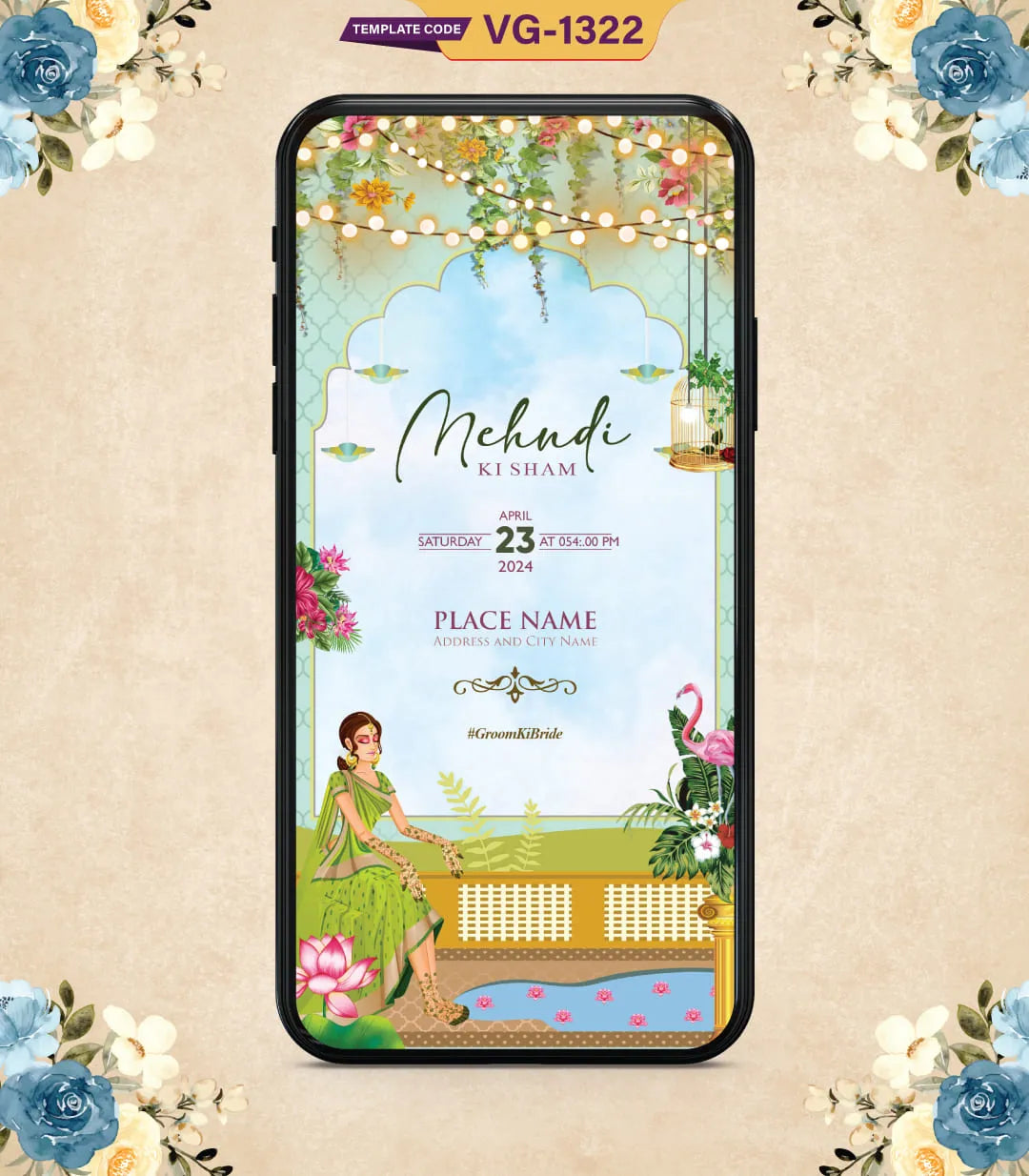 Traditional Wedding Invitation PDF Cards | VG-1322