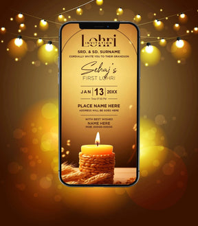 Traditional First Lohri Invitation Card