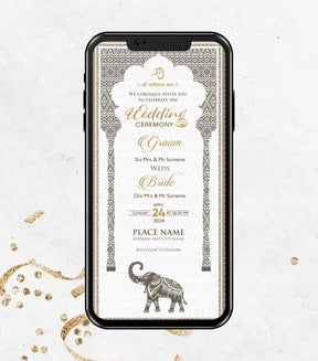 Traditional Wedding Ceremony Invitation Card 