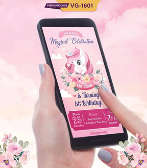 Unicorn Birthday Invitation Card