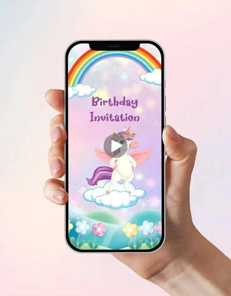 Unicorn Birthday Party Invitation Video