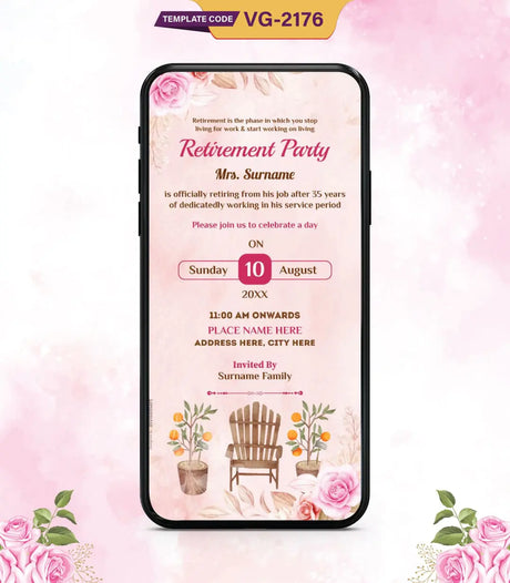 Retirement Party Function Invitation | VG-2176