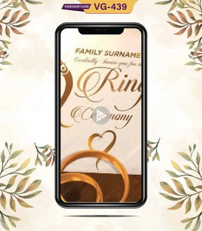 Vertical Ring Ceremony Invitation Video